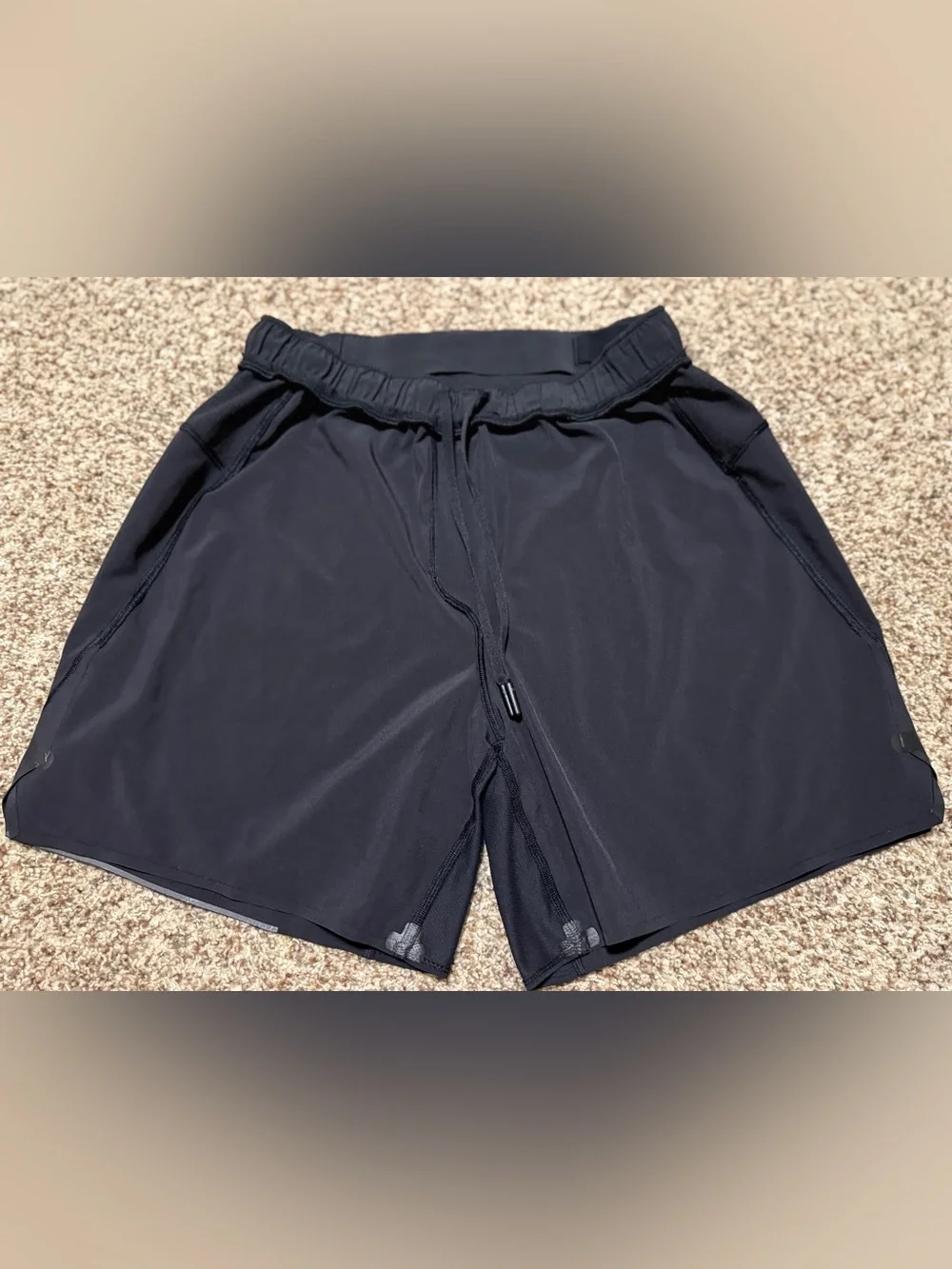 lululemon athletica Black Athletic Running Shorts- Liner Removed Mens Small